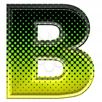 Halftone 3d upper-case letter b