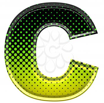 Halftone 3d upper-case letter c