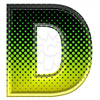 Halftone 3d upper-case letter d