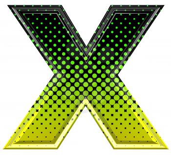 Halftone 3d upper-case letter x