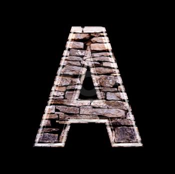 Stone wall 3d letter A