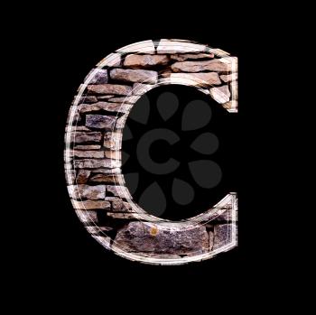 Stone wall 3d letter c