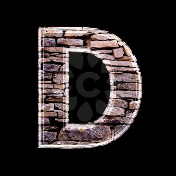 Stone wall 3d letter d