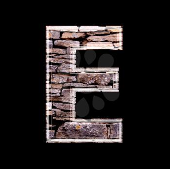 Stone wall 3d letter e