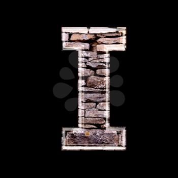 Stone wall 3d letter i
