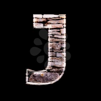 Stone wall 3d letter j