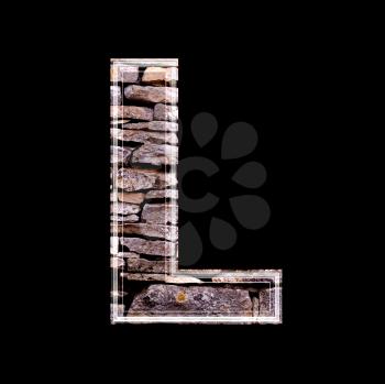 Stone wall 3d letter l