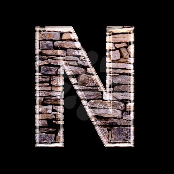 Stone wall 3d letter n