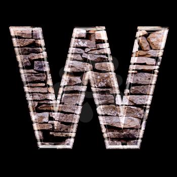 Stone wall 3d letter w
