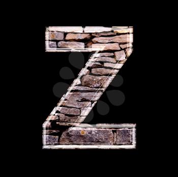 Stone wall 3d letter z