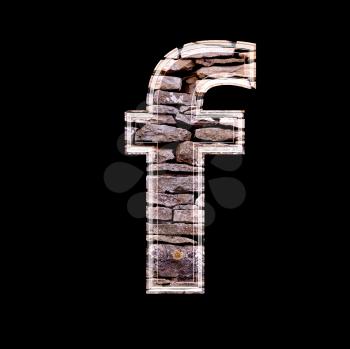 Stone wall 3d letter f
