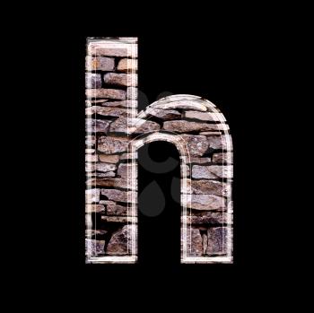 Stone wall 3d letter h