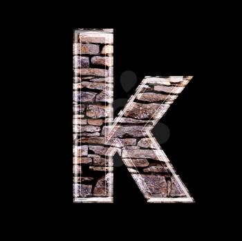 Stone wall 3d letter k