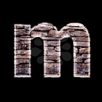 Stone wall 3d letter m
