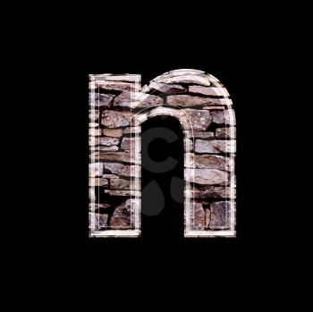 Stone wall 3d letter n