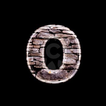 Stone wall 3d letter o