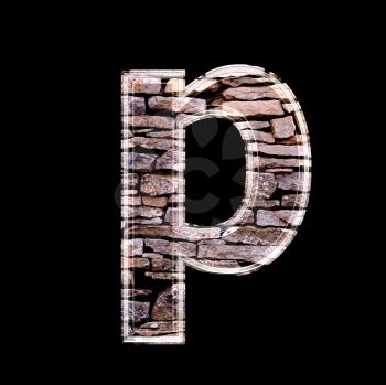 Stone wall 3d letter p