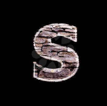 Stone wall 3d letter s