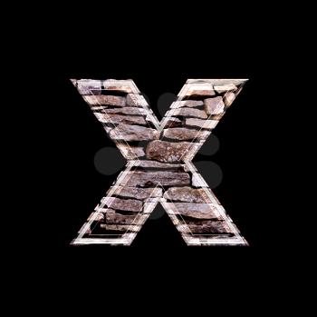 Stone wall 3d letter x