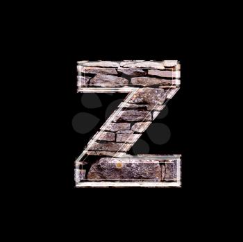 Stone wall 3d letter z