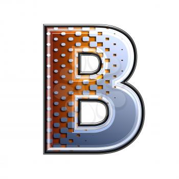 3d letter with abstract texture - b
