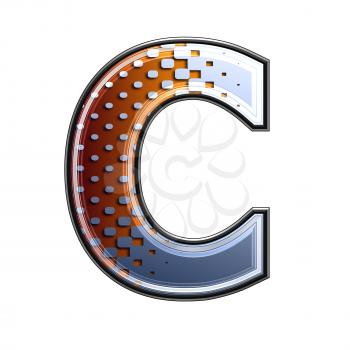 3d letter with abstract texture - c