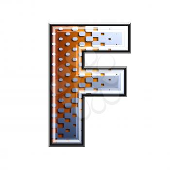 3d letter with abstract texture - f
