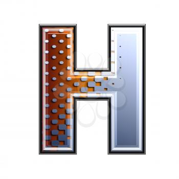3d letter with abstract texture - h