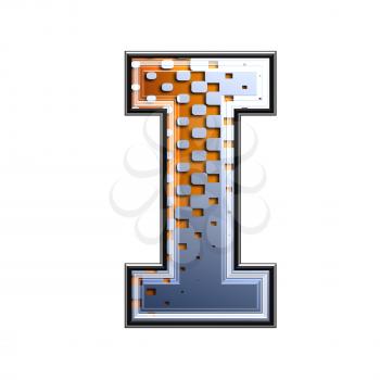 3d letter with abstract texture - i