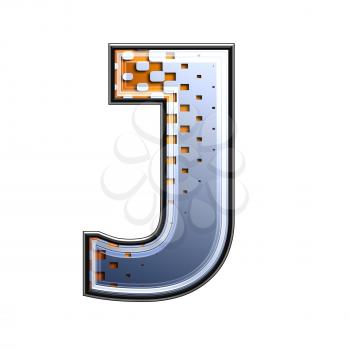 3d letter with abstract texture - j