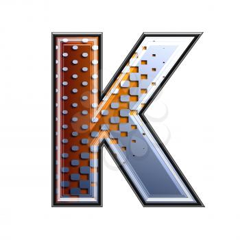 3d letter with abstract texture - k