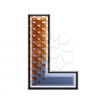 3d letter with abstract texture - l