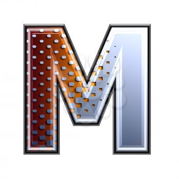3d letter with abstract texture - m