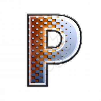 3d letter with abstract texture - p
