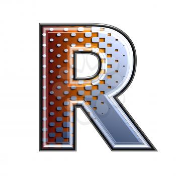 3d letter with abstract texture - r
