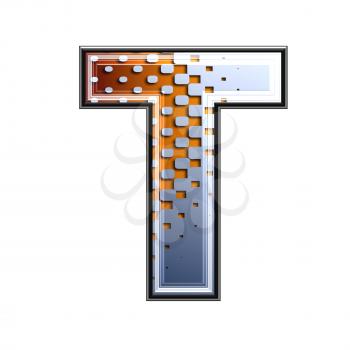 3d letter with abstract texture - t