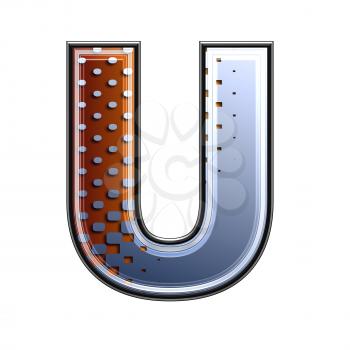 3d letter with abstract texture - u