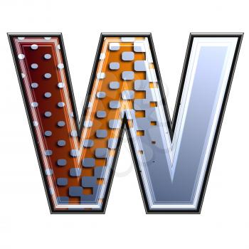 3d letter with abstract texture - w
