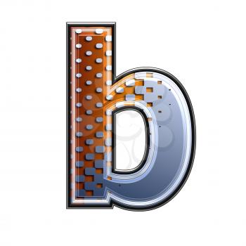 3d letter with abstract texture - b