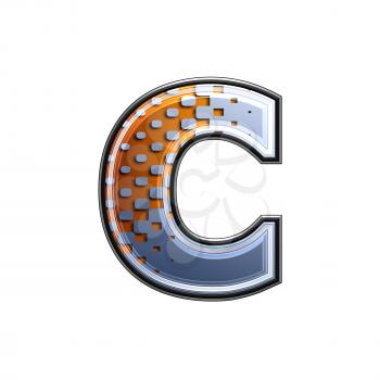 3d letter with abstract texture - c