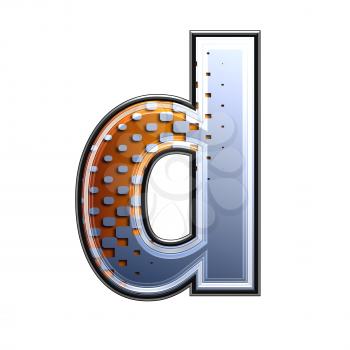 3d letter with abstract texture - d