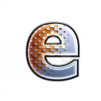 3d letter with abstract texture - e