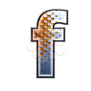 3d letter with abstract texture - f