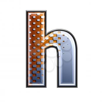 3d letter with abstract texture - h