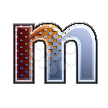 3d letter with abstract texture - m