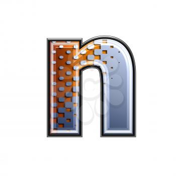 3d letter with abstract texture - n