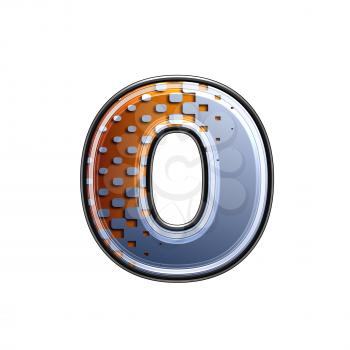 3d letter with abstract texture - o