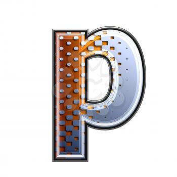 3d letter with abstract texture - p