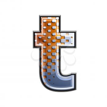3d letter with abstract texture - t