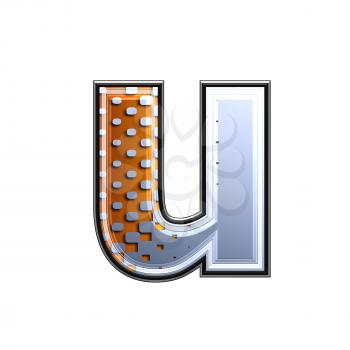 3d letter with abstract texture - u